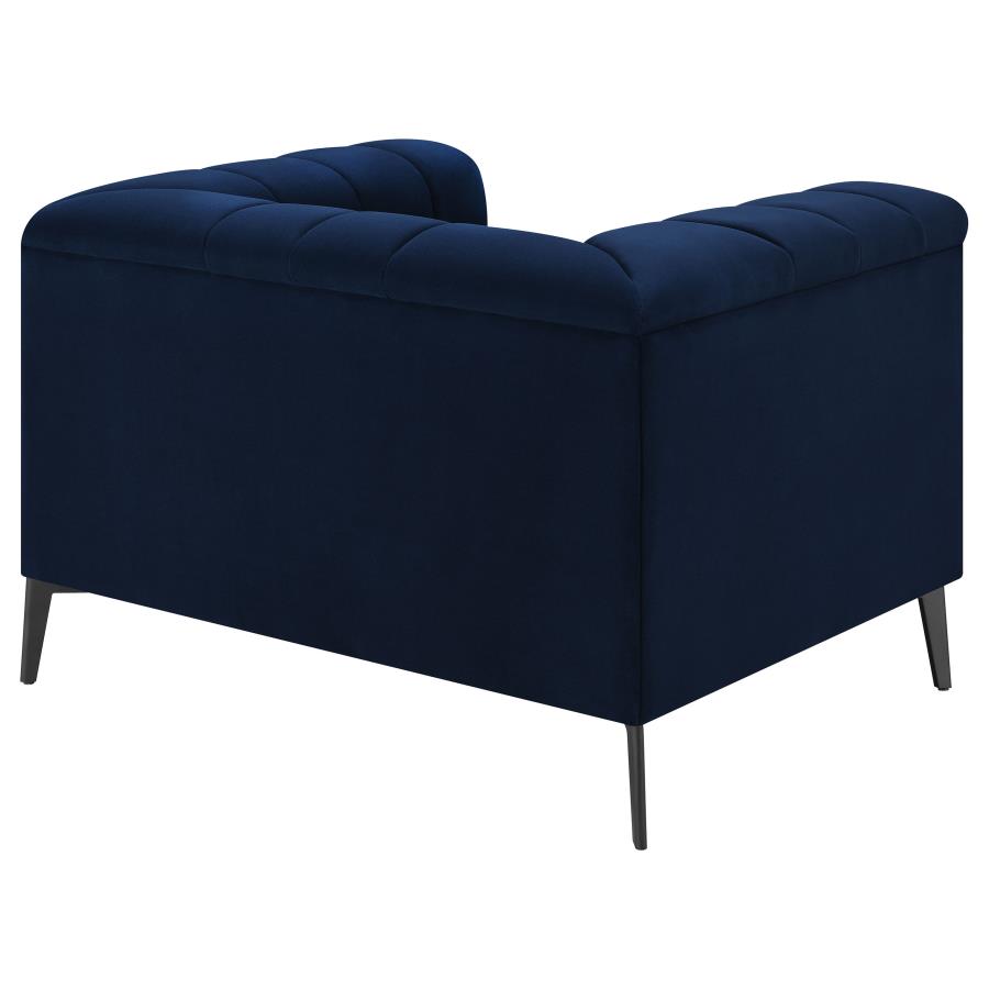 (image for) Chalet Upholstered Tuxedo Arm Tufted Chair Blue