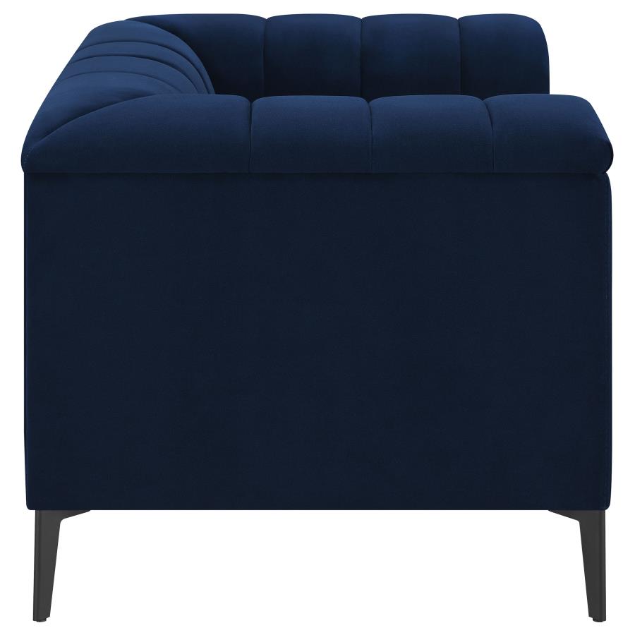 (image for) Chalet Upholstered Tuxedo Arm Tufted Chair Blue