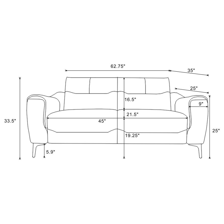 Modal Additional Images for Nolan 2-piece Upholstered Sofa Set Charcoal
