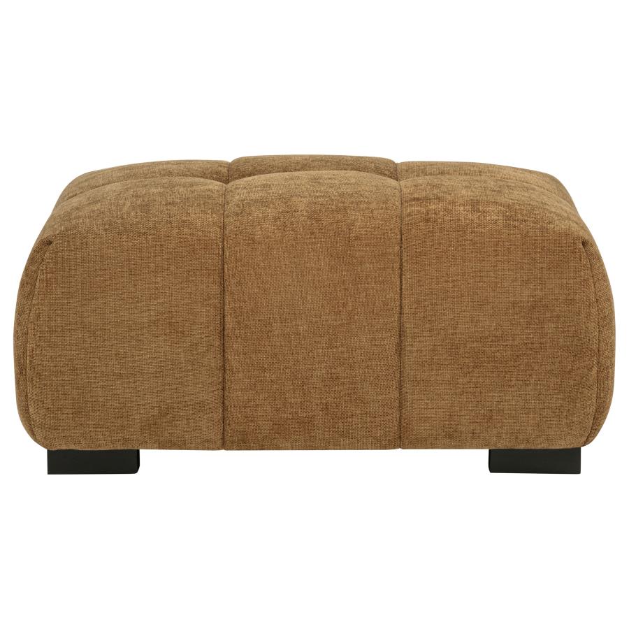 Octavia Upholstered Rectangular Ottoman Amber