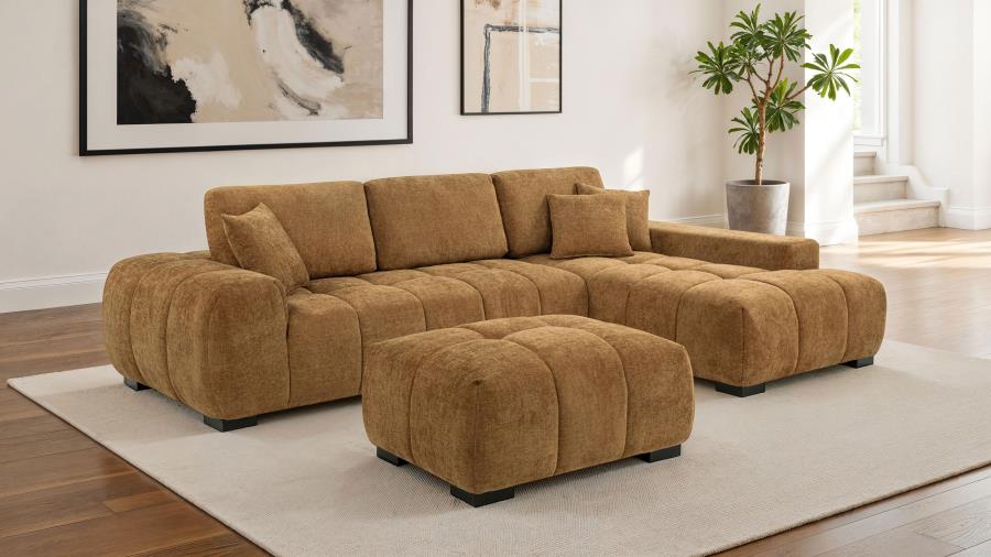 Modal Additional Images for Octavia Upholstered Rectangular Ottoman Amber