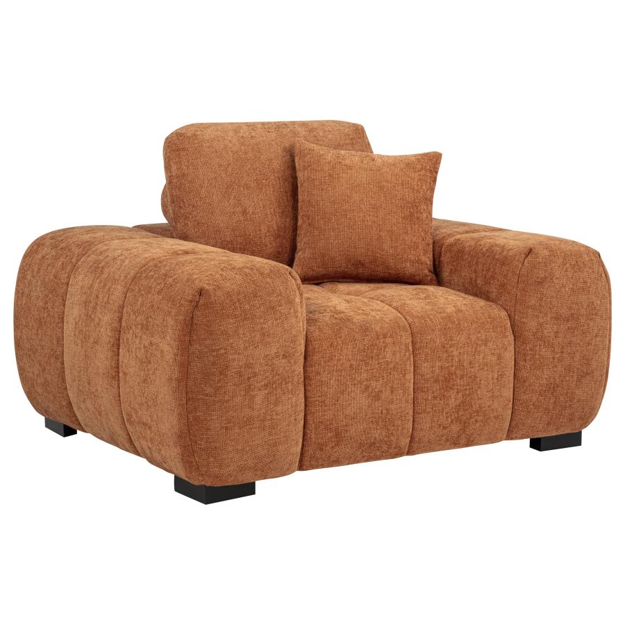 (image for) Octavia Upholstered Track Arm Accent Chair Orange