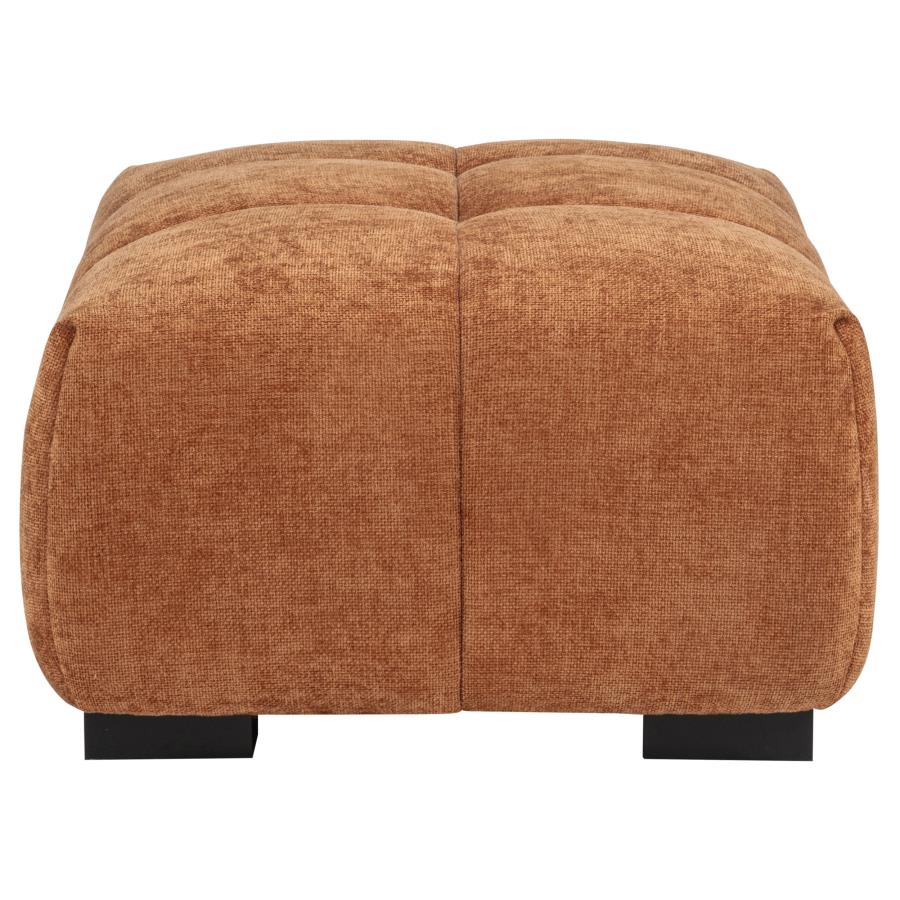 Octavia Upholstered Rectangular Ottoman Orange
