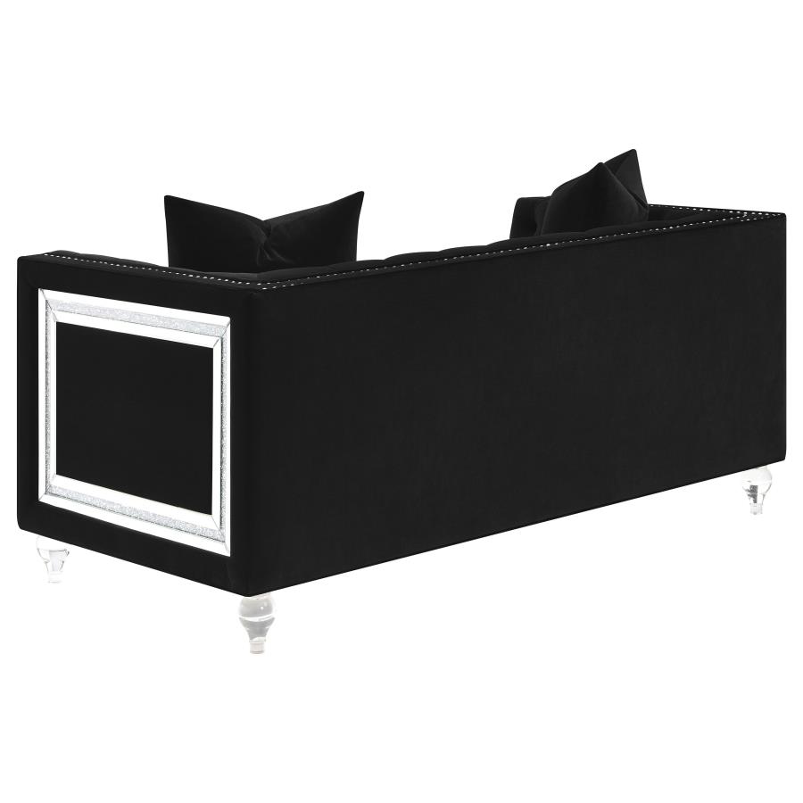 (image for) Delilah Upholstered Tufted Tuxedo Arm Loveseat Black