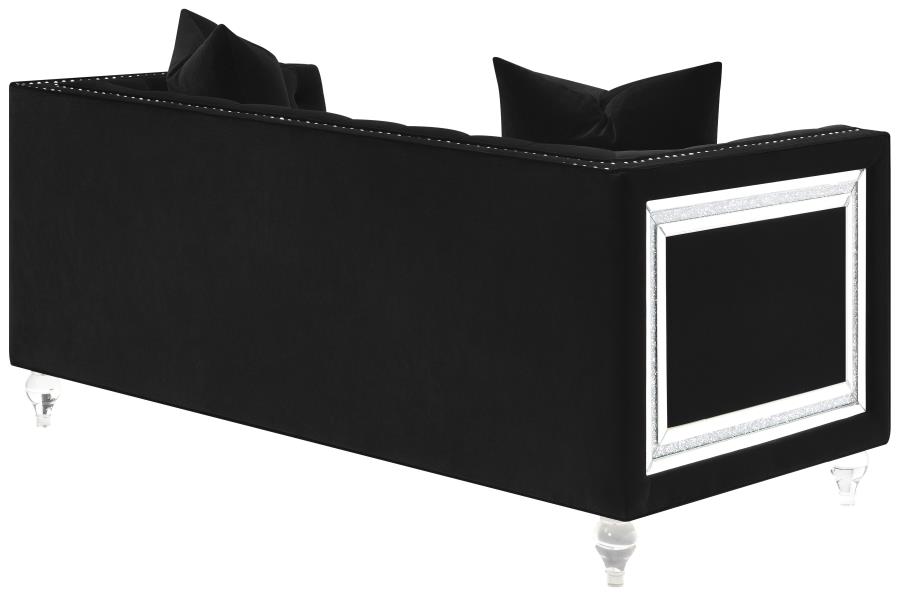 (image for) Delilah Upholstered Tufted Tuxedo Arm Loveseat Black