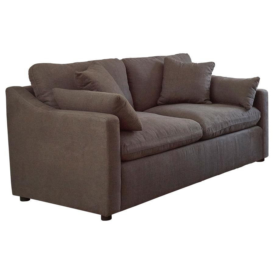 (image for) Contrary Upholstered Reversible Cushion Loveseat Charcoal - Click Image to Close