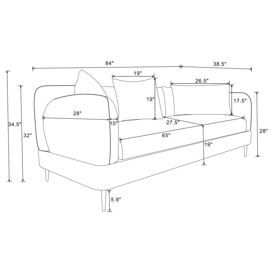 Modal Additional Images for Jade 2-piece Chenille Upholstered Sofa Set Latte