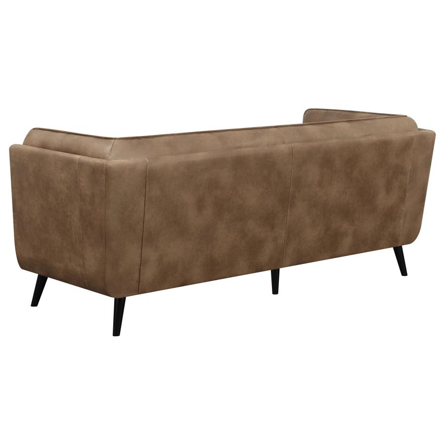 (image for) Thatcher 2-piece Upholstered Tuxedo Arm Sofa Set Brown