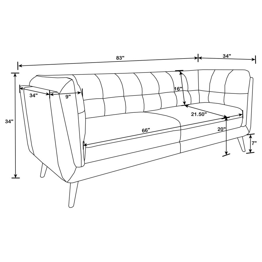 (image for) Thatcher 2-piece Upholstered Tuxedo Arm Sofa Set Brown