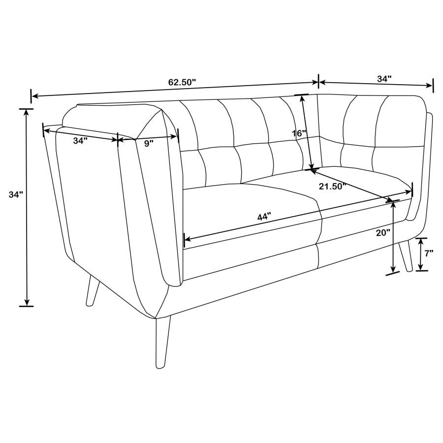 (image for) Thatcher 2-piece Upholstered Tuxedo Arm Sofa Set Brown