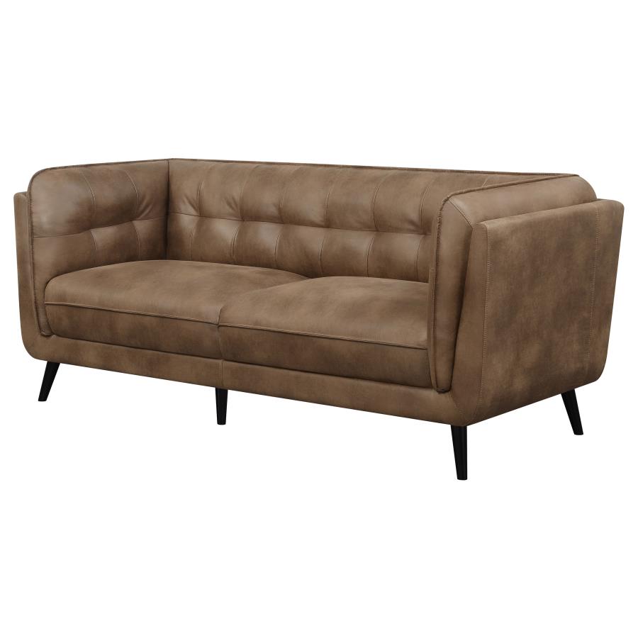 (image for) Thatcher Upholstered Tuxedo Arm Tufted Sofa Brown