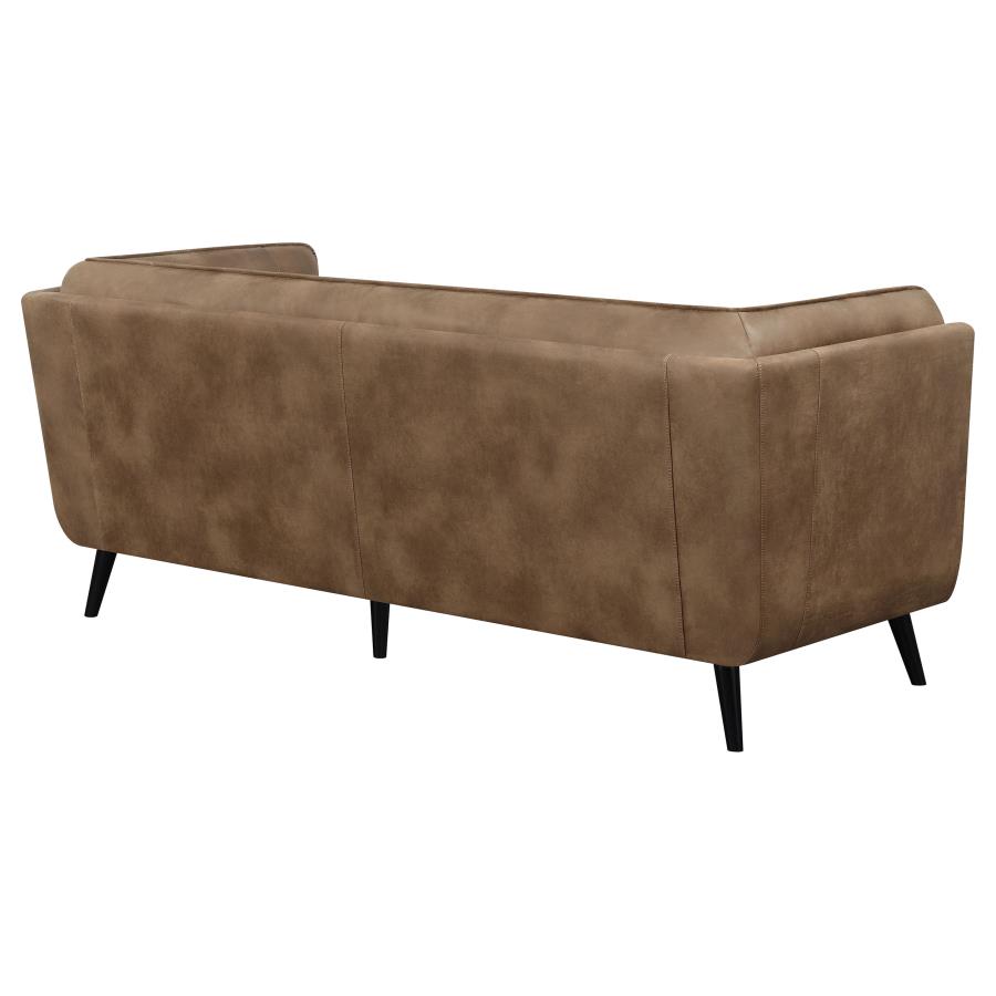 (image for) Thatcher Upholstered Tuxedo Arm Tufted Sofa Brown