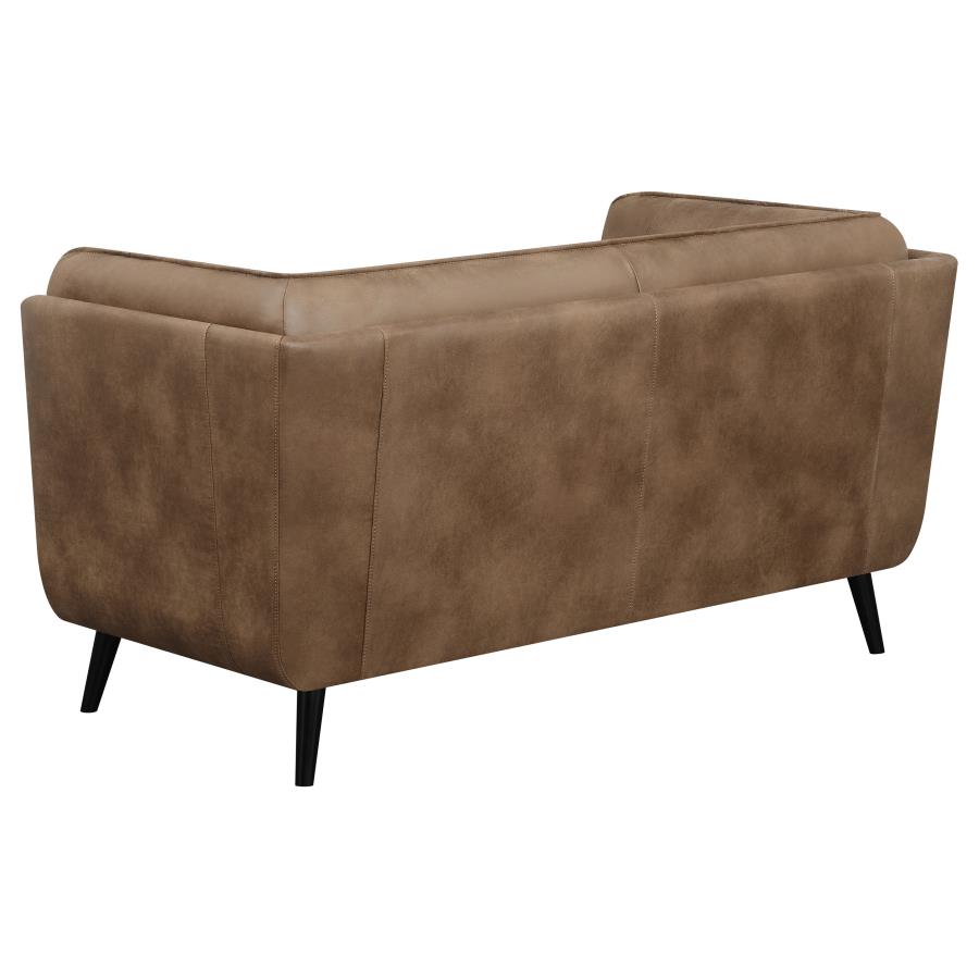 (image for) Thatcher Upholstered Tuxedo Arm Tufted Loveseat Brown