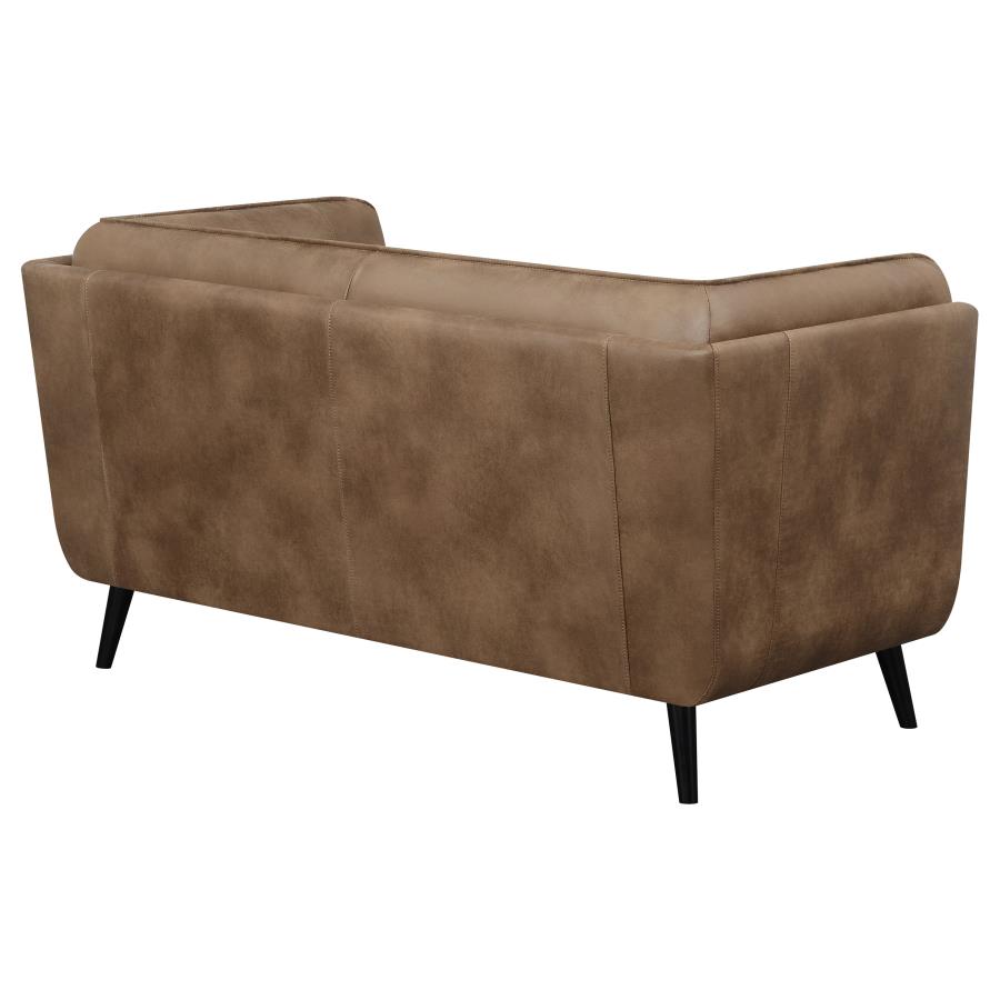 (image for) Thatcher Upholstered Tuxedo Arm Tufted Loveseat Brown