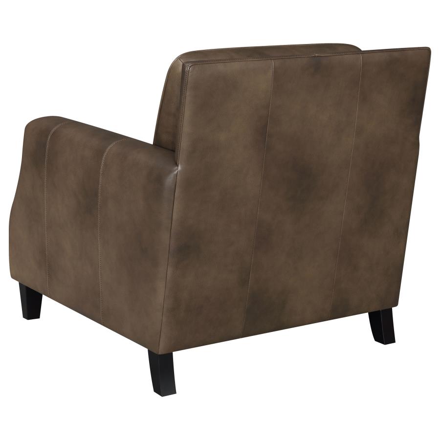 (image for) Leaton Upholstered Recessed Arm Accent Chair Brown Sugar