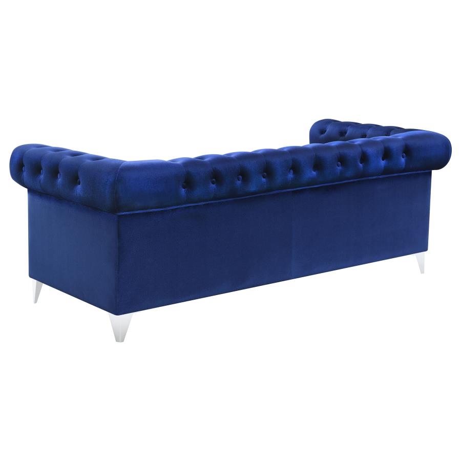 (image for) Bleker 3-piece Upholstered Tuxedo Arm Tufted Sofa Set Blue