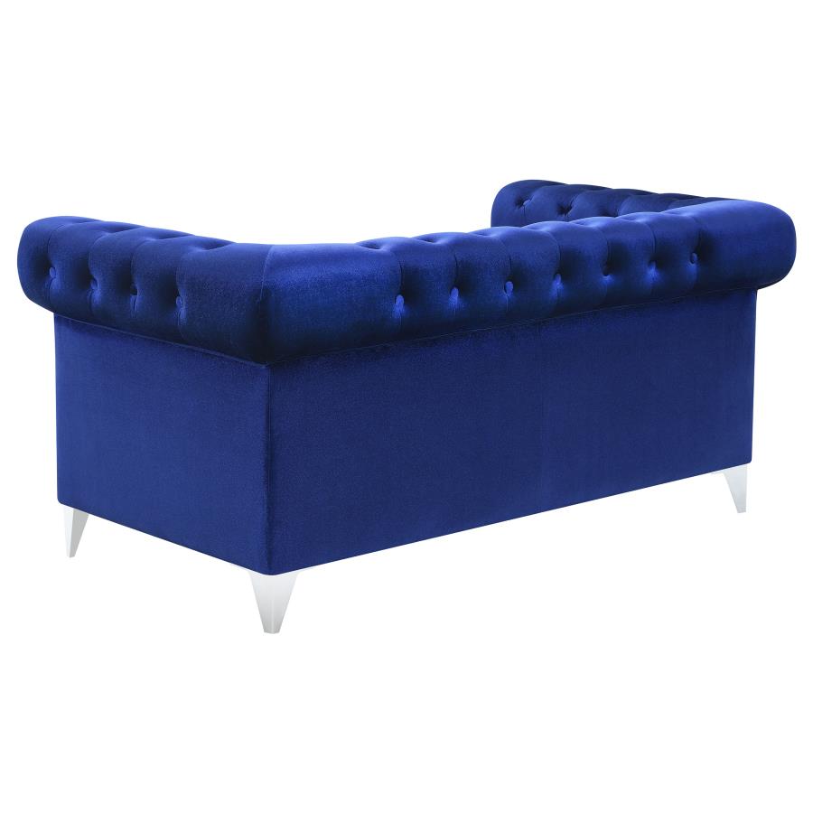 (image for) Bleker 3-piece Upholstered Tuxedo Arm Tufted Sofa Set Blue