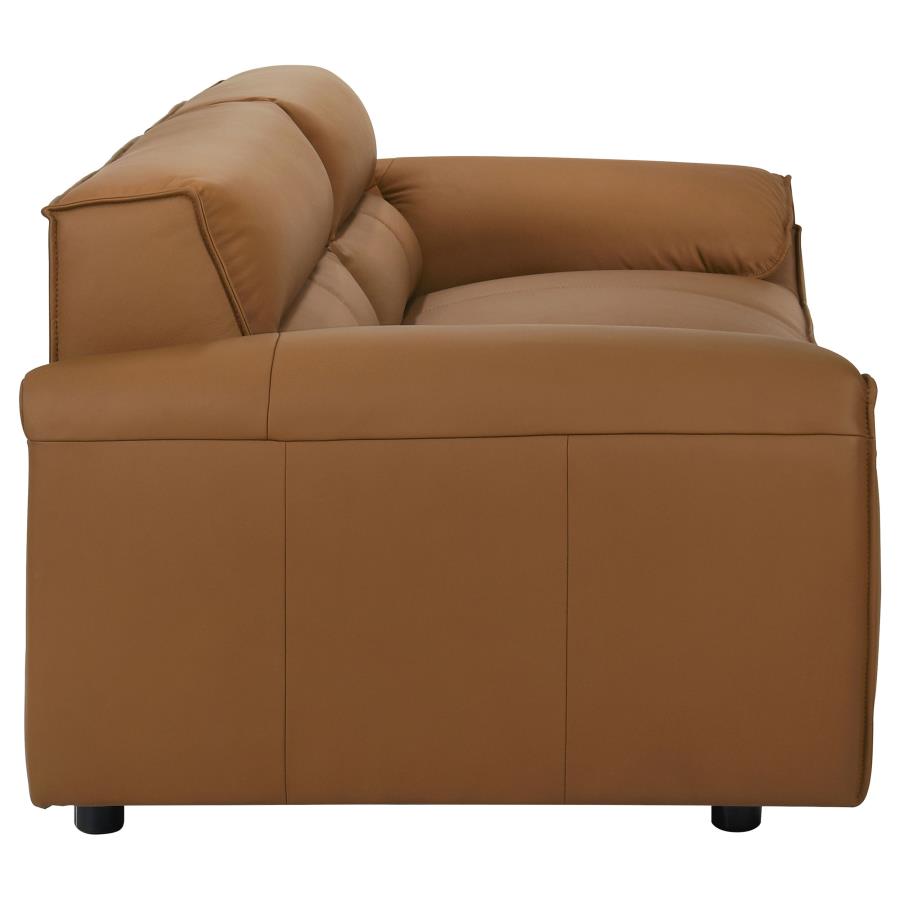 Buxton 2-piece Leather Upholstered Sofa Set Orange