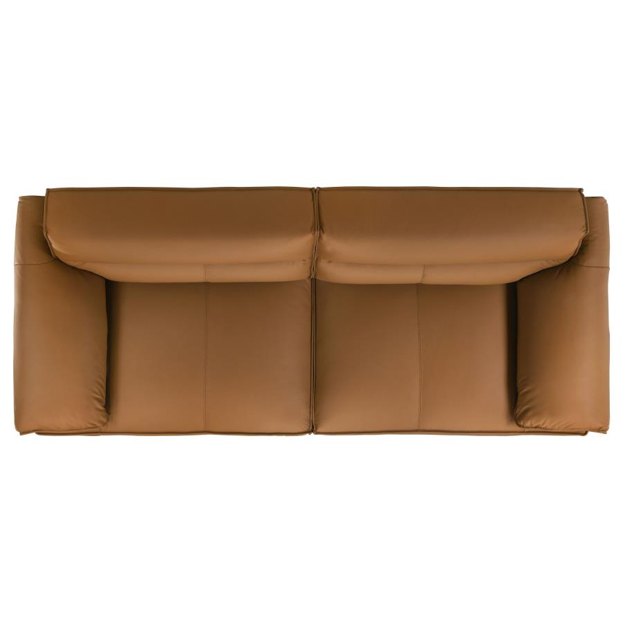 Buxton 2-piece Leather Upholstered Sofa Set Orange