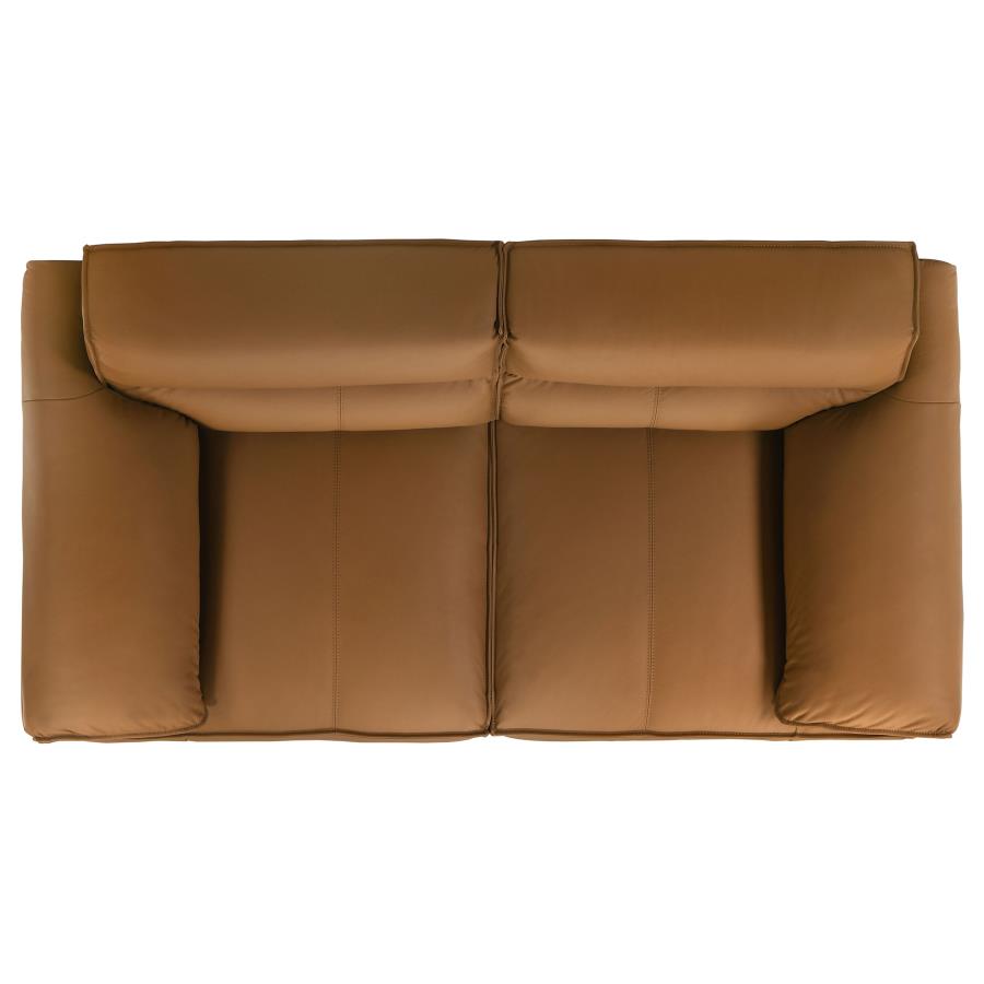 Buxton 2-piece Leather Upholstered Sofa Set Orange