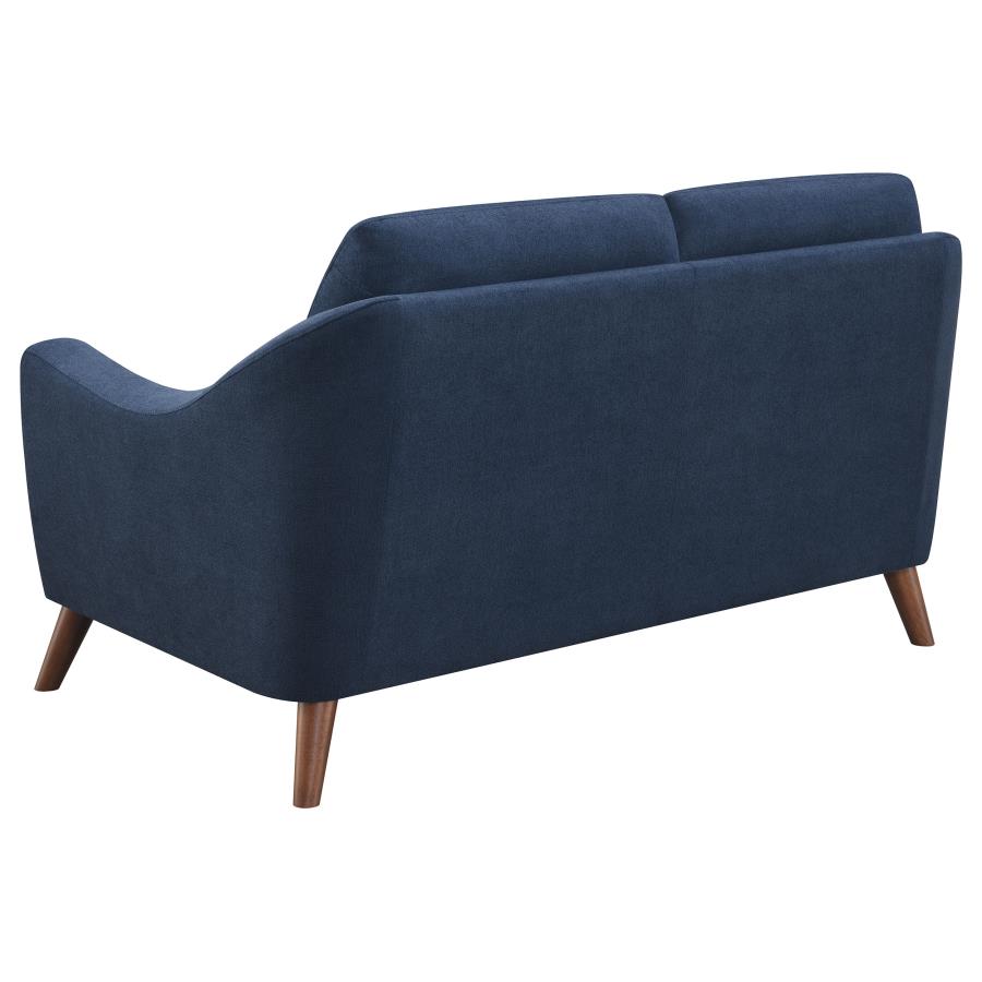 (image for) Gano 2-piece Upholstered Sloped Arm Sofa Set Navy Blue