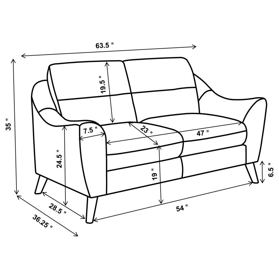 (image for) Gano Upholstered Sloped Arm Loveseat Navy Blue