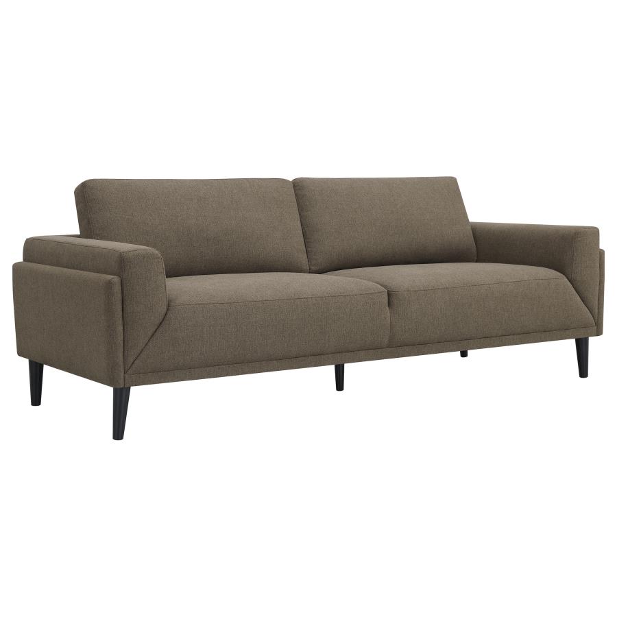 (image for) Rilynn Upholstered Track Arm Sofa Brown - Click Image to Close