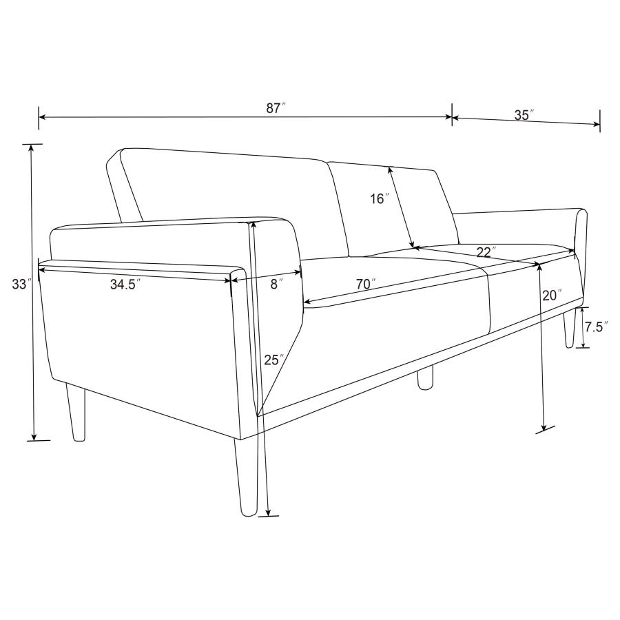 (image for) Rilynn Upholstered Track Arm Sofa Brown