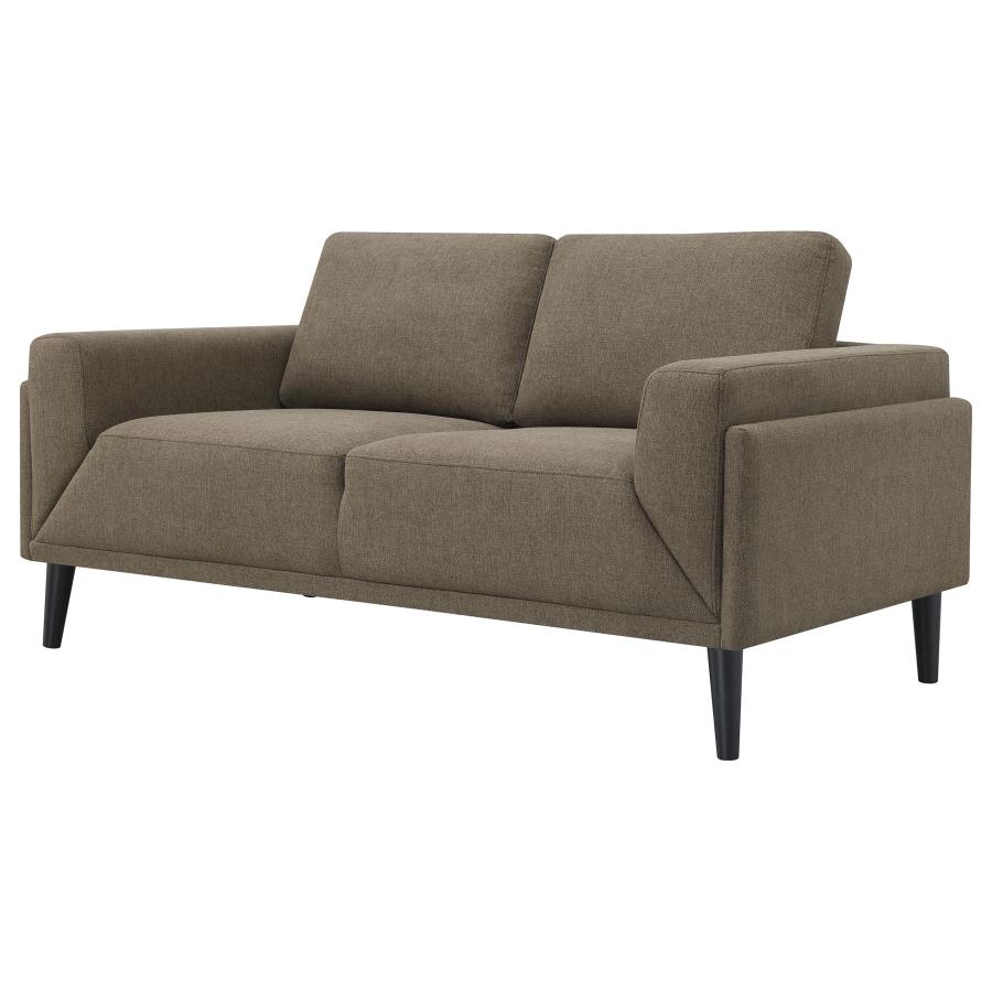 (image for) Rilynn Upholstered Track Arm Loveseat Brown