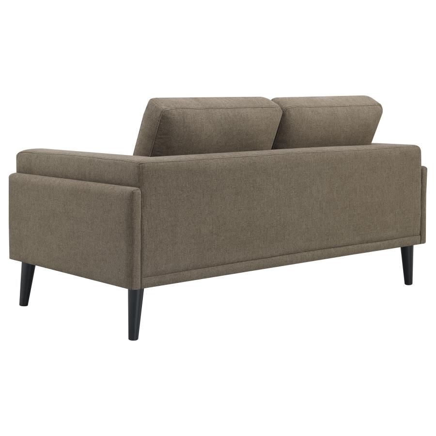 (image for) Rilynn Upholstered Track Arm Loveseat Brown