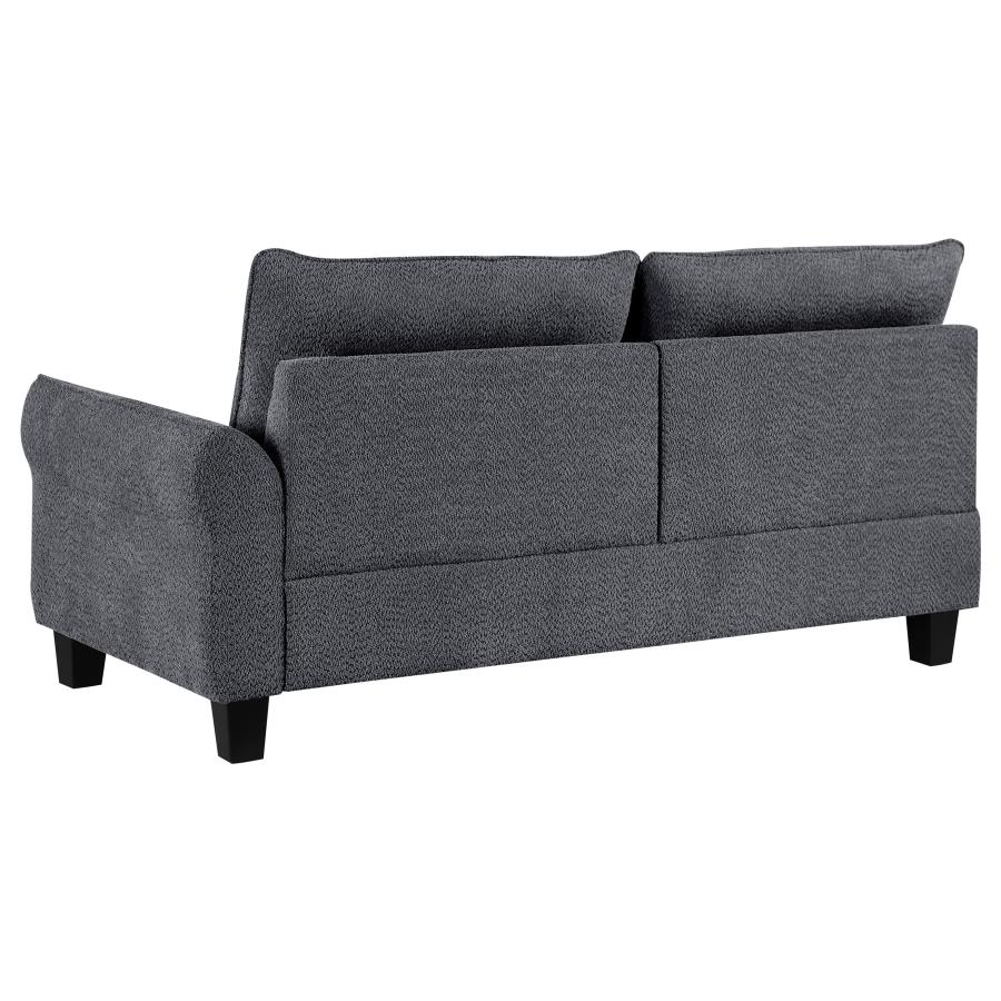 (image for) Caspian Upholstered Curved Arm Chaise Sectional Sofa Grey