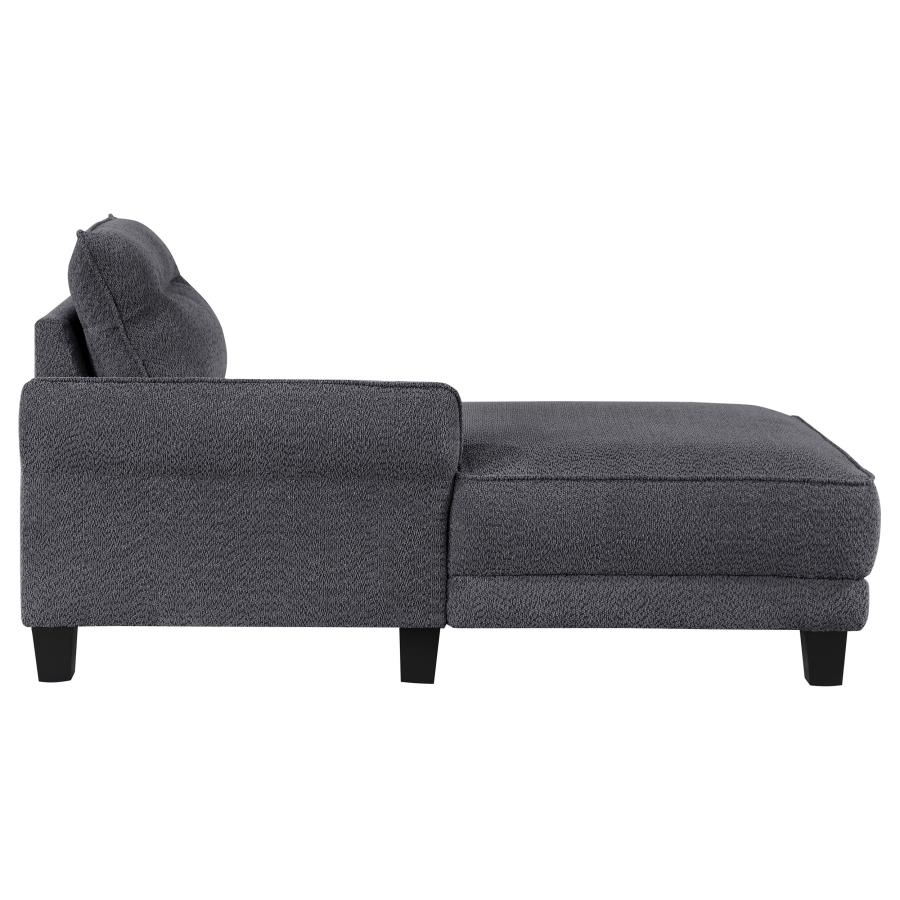 (image for) Caspian Upholstered Curved Arm Chaise Sectional Sofa Grey