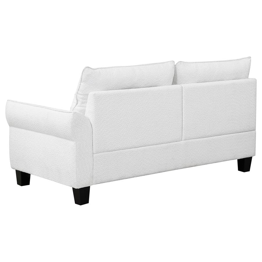 (image for) Caspian Upholstered Curved Arm Chaise Sectional Sofa White