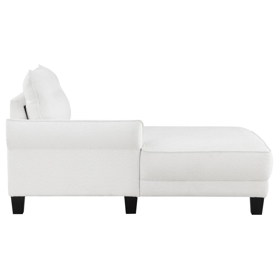 (image for) Caspian Upholstered Curved Arm Chaise Sectional Sofa White