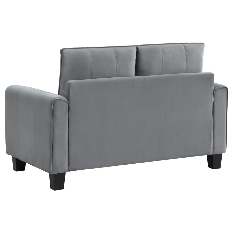 (image for) Davis Upholstered Rolled Arm Loveseat Grey