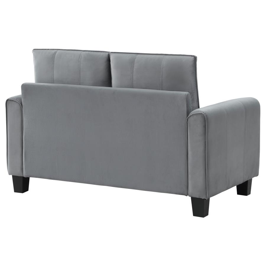 (image for) Davis Upholstered Rolled Arm Loveseat Grey