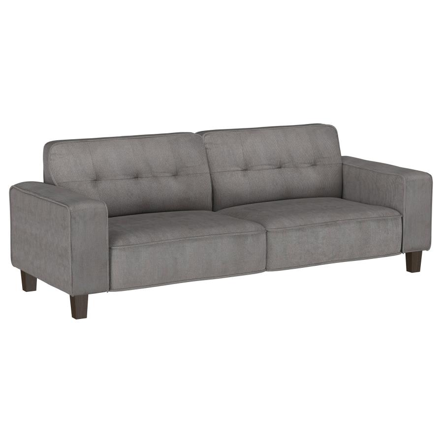 (image for) Deerhurst 2-piece Upholstered Track Arm Sofa Set Charcoal