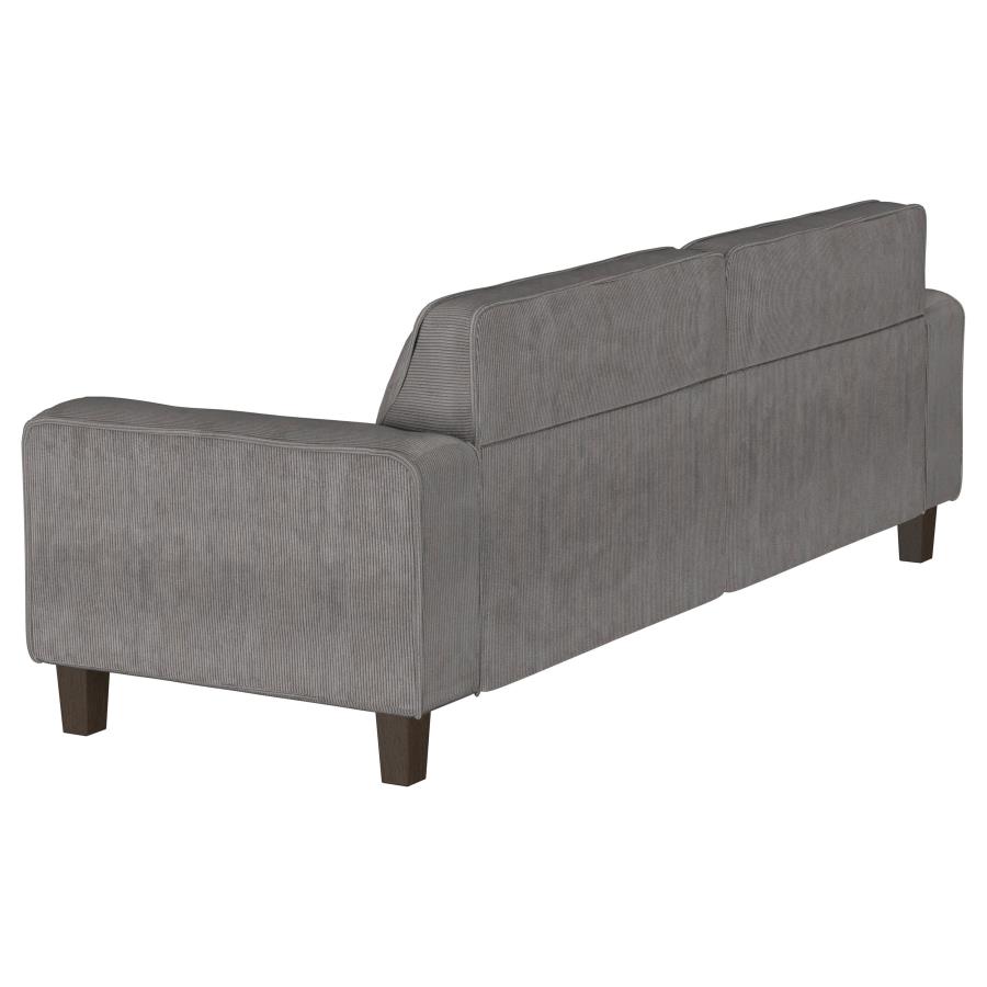 (image for) Deerhurst 2-piece Upholstered Track Arm Sofa Set Charcoal