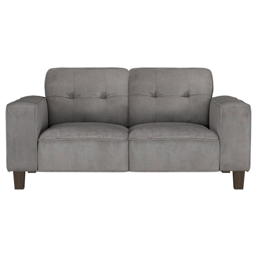 (image for) Deerhurst 2-piece Upholstered Track Arm Sofa Set Charcoal