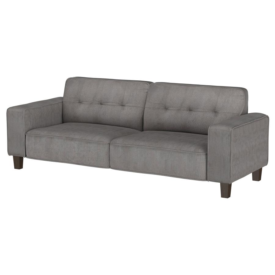 (image for) Deerhurst Upholstered Track Arm Tufted Sofa Charcoal