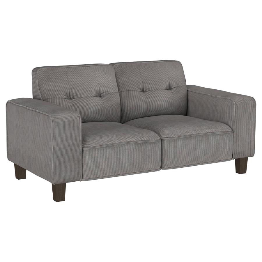 (image for) Deerhurst Upholstered Track Arm Tufted Loveseat Charcoal