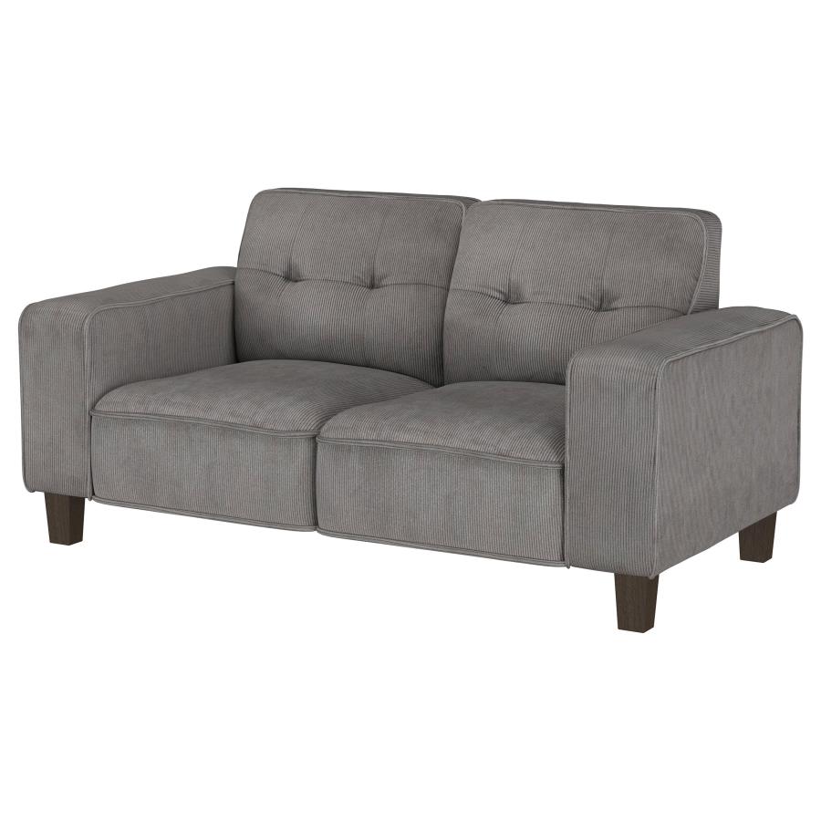 (image for) Deerhurst Upholstered Track Arm Tufted Loveseat Charcoal