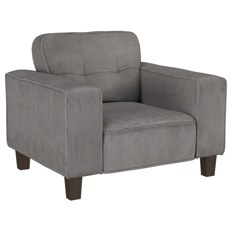 (image for) Deerhurst Upholstered Track Arm Tufted Accent Chair Charcoal - Click Image to Close