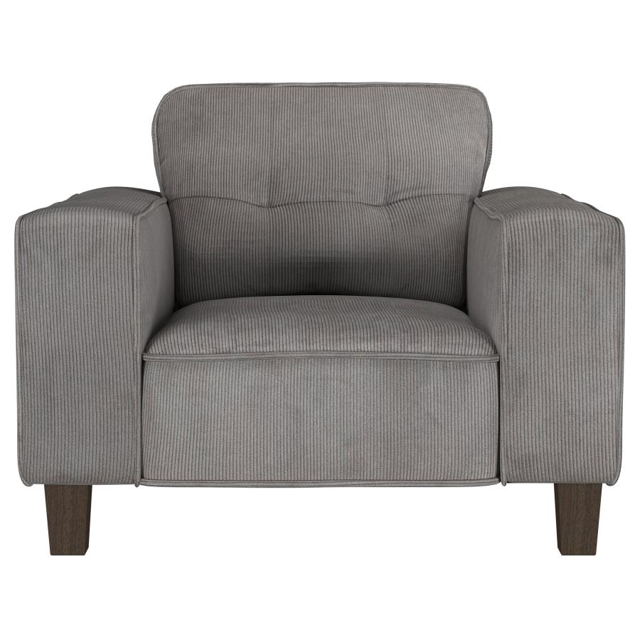 (image for) Deerhurst Upholstered Track Arm Tufted Accent Chair Charcoal