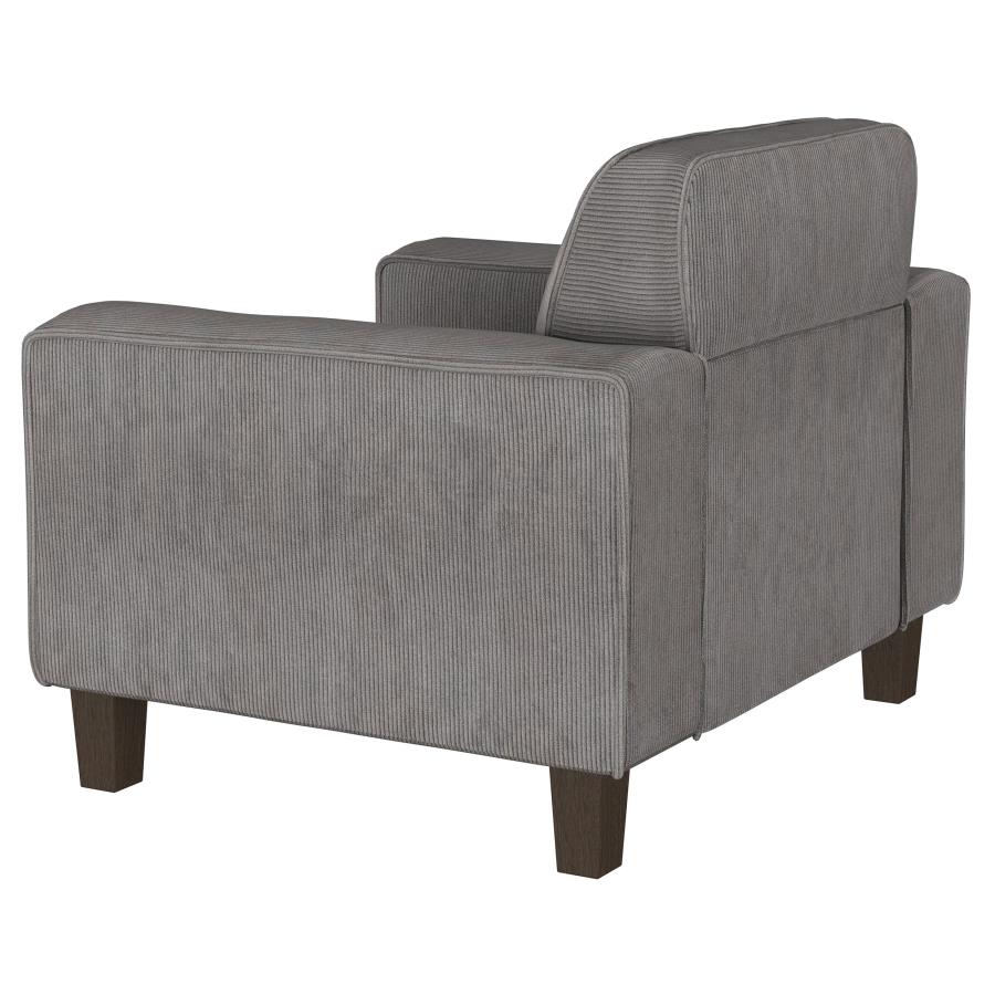 (image for) Deerhurst Upholstered Track Arm Tufted Accent Chair Charcoal