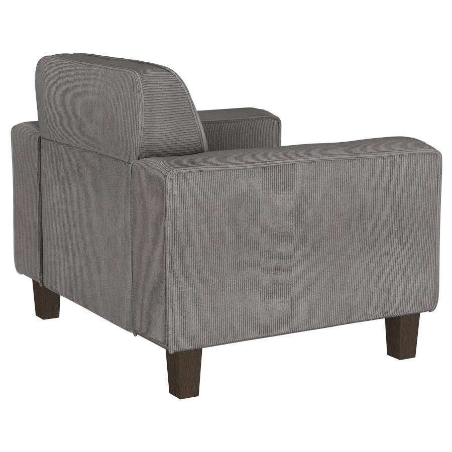 (image for) Deerhurst Upholstered Track Arm Tufted Accent Chair Charcoal