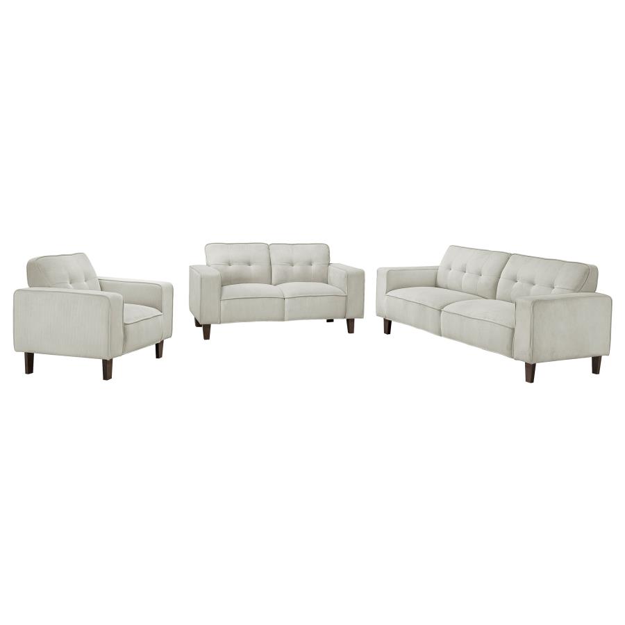 (image for) Deerhurst 3-piece Upholstered Track Arm Sofa Set Greige