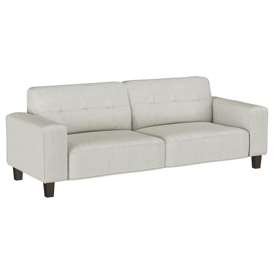 (image for) Deerhurst Upholstered Track Arm Tufted Sofa Greige - Click Image to Close