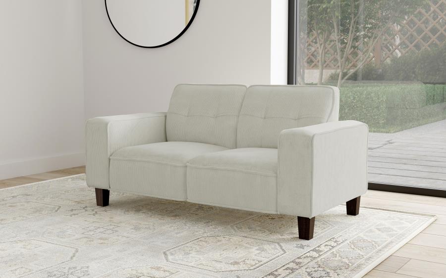 (image for) Deerhurst Upholstered Track Arm Tufted Loveseat Greige