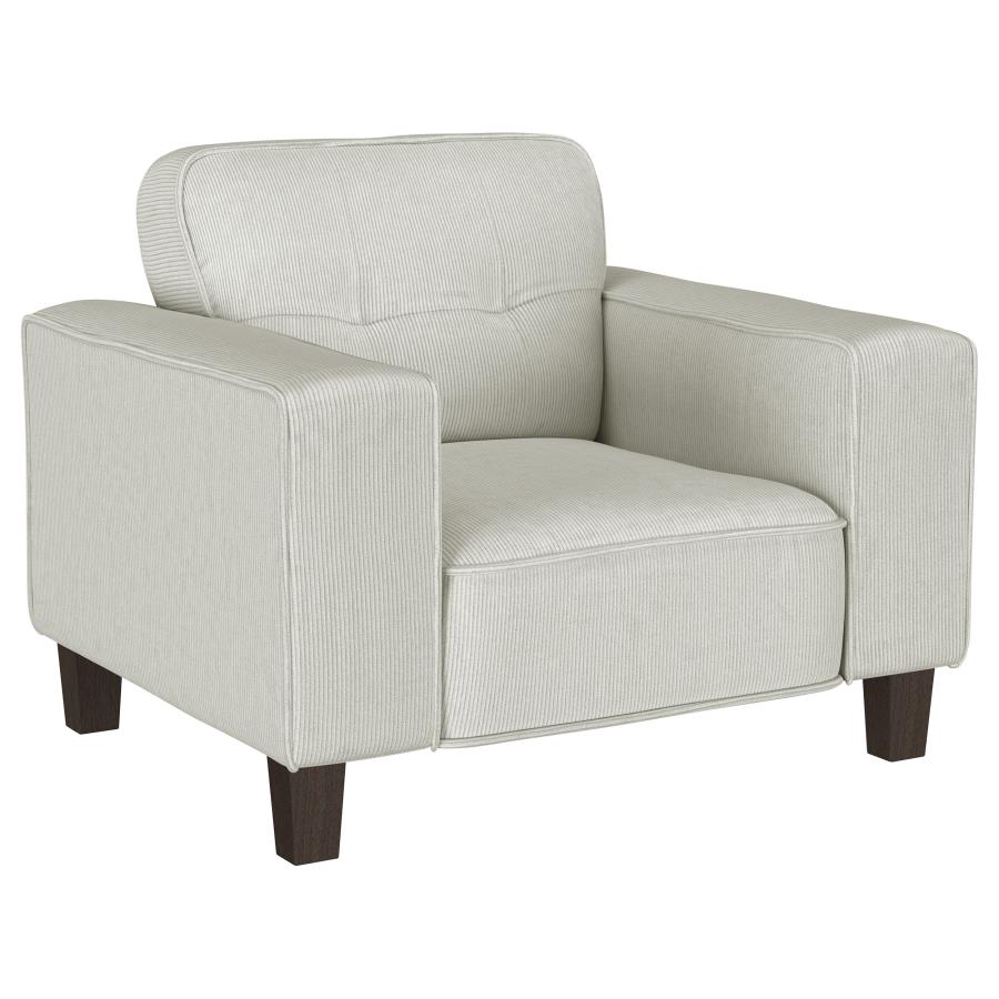 (image for) Deerhurst Upholstered Track Arm Tufted Accent Chair Greige - Click Image to Close